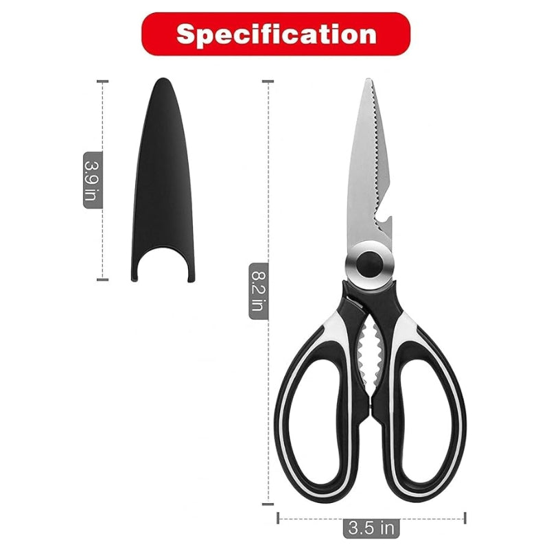 Kitchen Scissors with Case – Multipurpose Scissors for Meat, Fish, and Vegetable Cutting