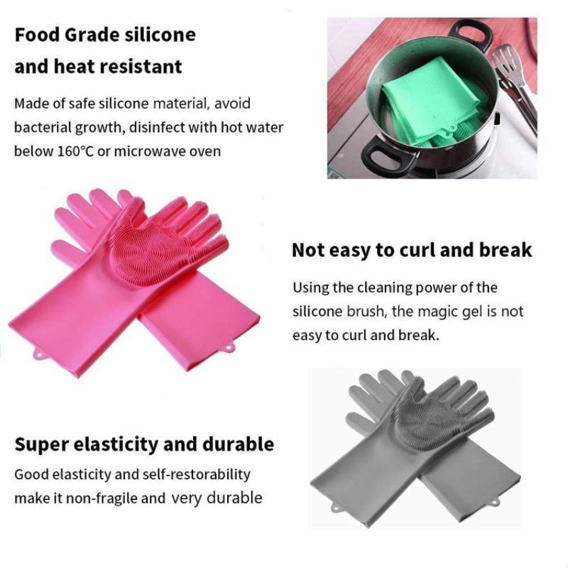 Multipurpose Silicone Hand Gloves for Cleaning and Dishwashing