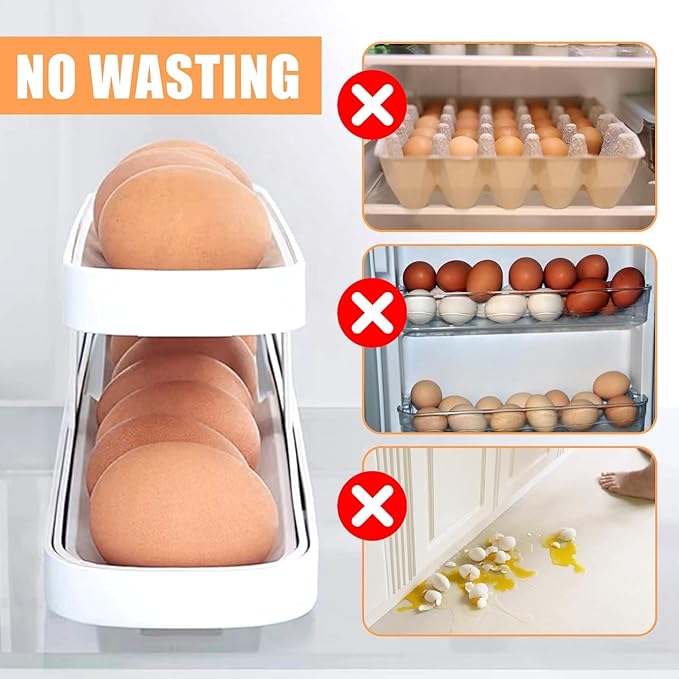 Automatic Rolling Egg Dispenser & Storage Container - Holds 15 Eggs ( Buy 1 Get 1 )