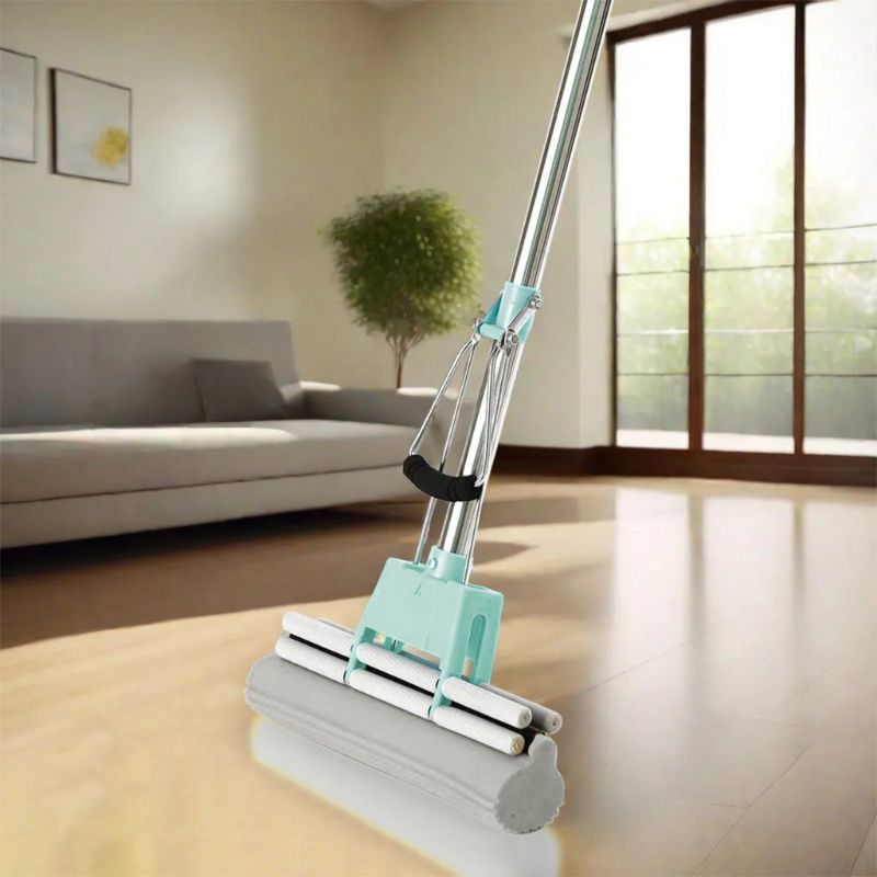 Dry Sponge Mop with Extendable Handle for Easy Cleaning
