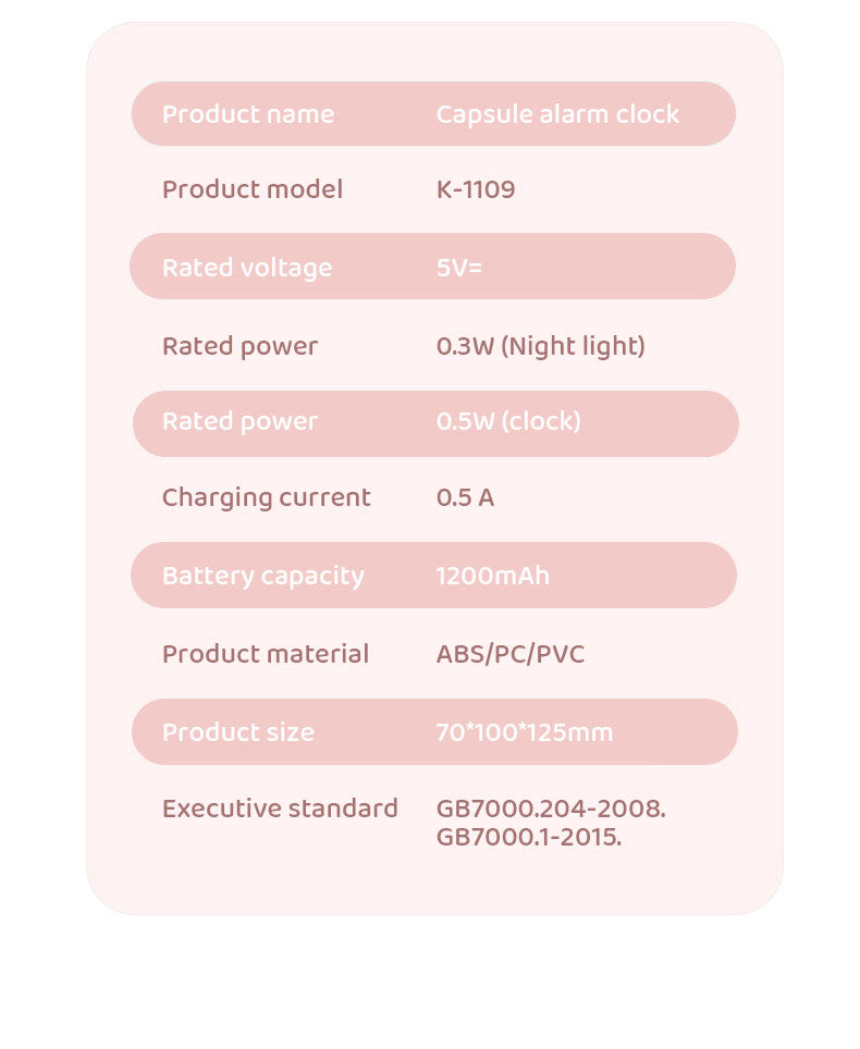 Cute Rabbit Night Light Alaram Clock