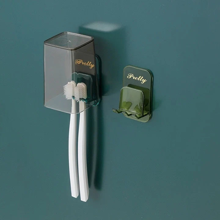 Bathroom Toothbrush Holder – Wall-Mounted Non-Folding Sticker Rack (Pack of 4)