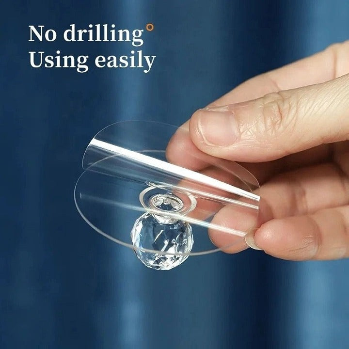 Diamond Hook – Self-Stick Push-Pull Handle for Doors, Crystal Design (Pack of 5)