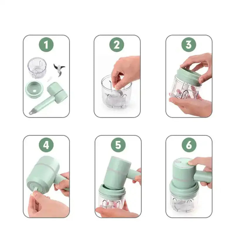 Kitchen Handheld Frother & Garlic Chopper Masher 2-in-1