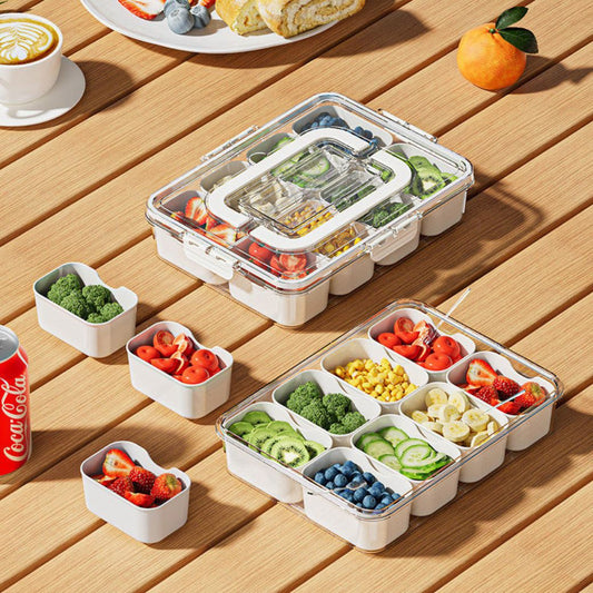 Snackle Storage Box – 8-Compartment Portable Snack Tray with Removable Dividers