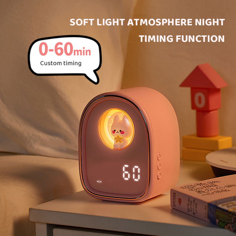 Cute Rabbit Night Light Alaram Clock