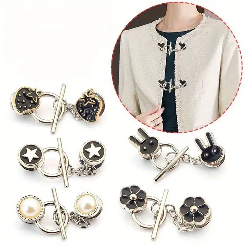 Clip-On Brooch Buttons