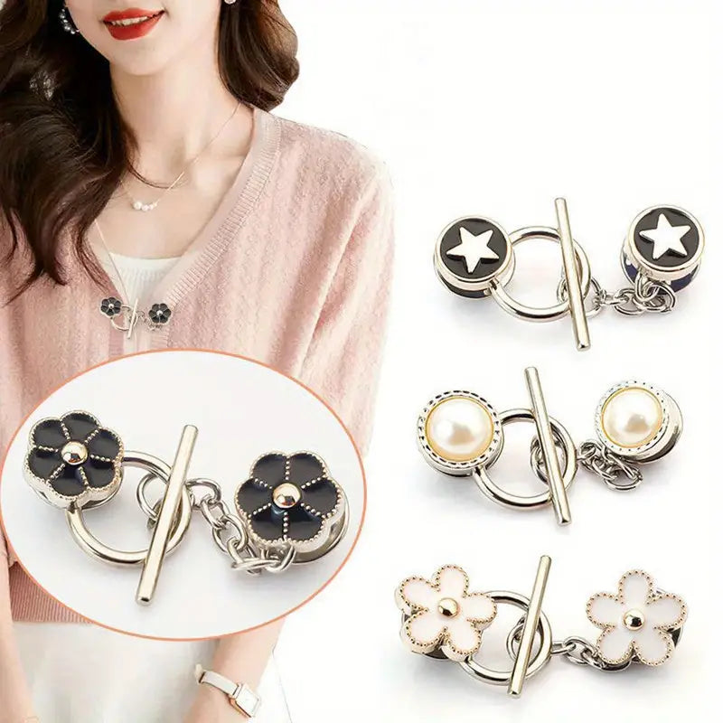 Clip-On Brooch Buttons