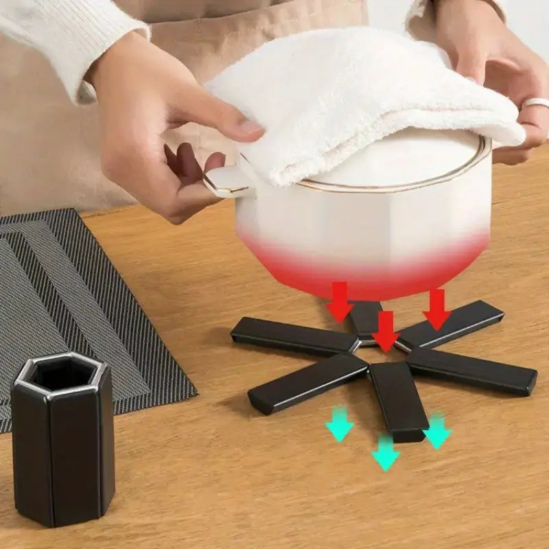 Foldable Heat Insulation Pads - Non-Slip Trivet Mats | Expandable, High-Temperature Resistant, Multifunctional Hot Pot Holders