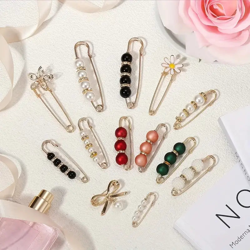 Pearl Brooch Pins Stylish Clothing Accessories