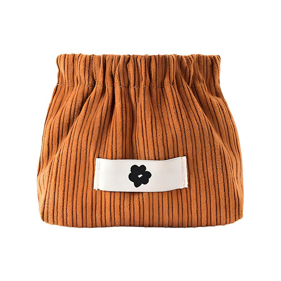 Elegant Corduroy Makeup Pouch – Compact & Portable Velvet Storage Bag for Women