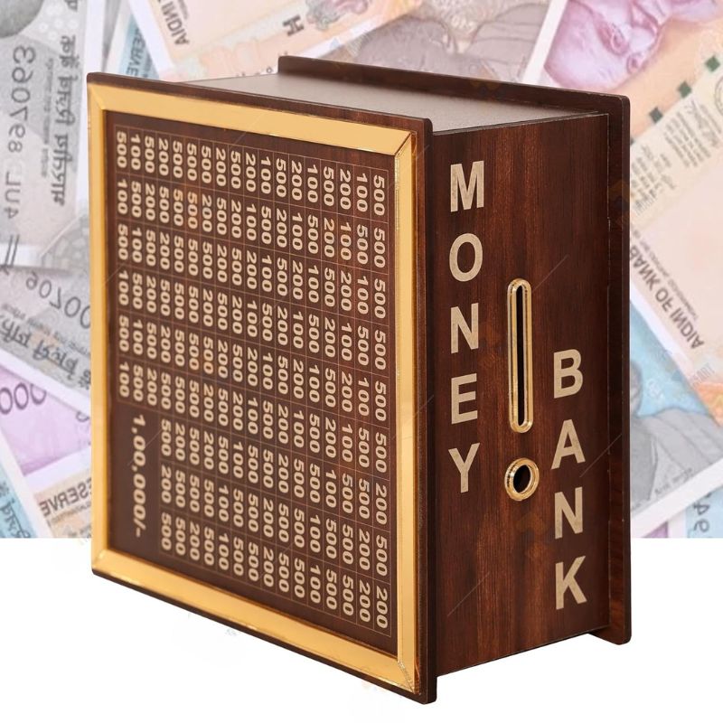 Savings Challenge Piggy Bank – ₹1,00,000 Target Money Box for Cash & Coins