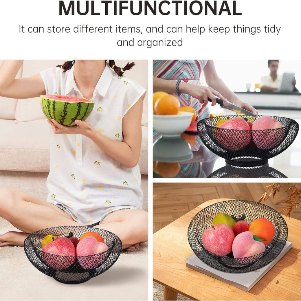 Hot Mesh Fruit Bowl – Decorative Metal Basket for Kitchen & Dining