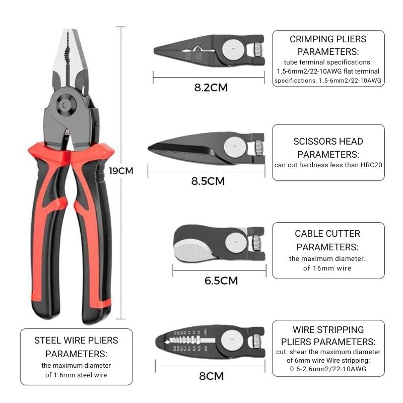 All-in-One Wire Stripper and Electrician Tool Set with Storage Case