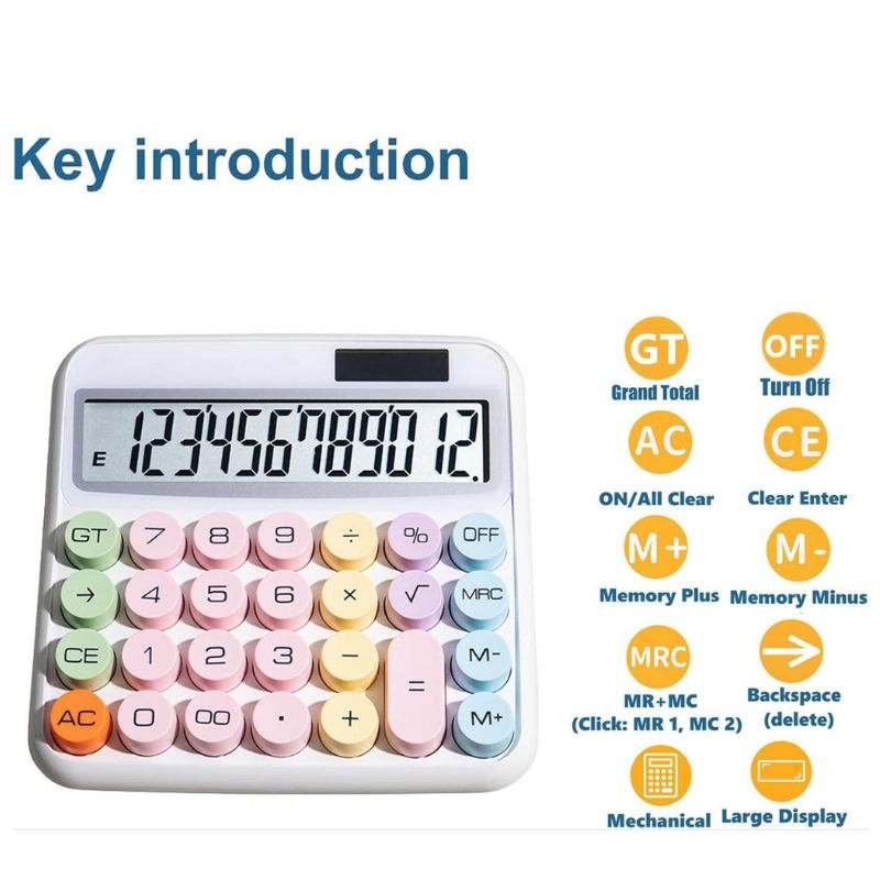 Colorful Keys Electronic Desktop Calculator – Stylish & Functional