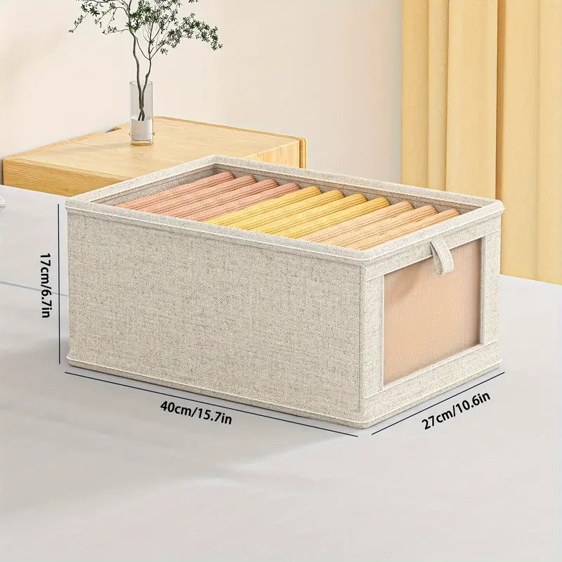 Foldable Cotton Linen Organizer with Window
