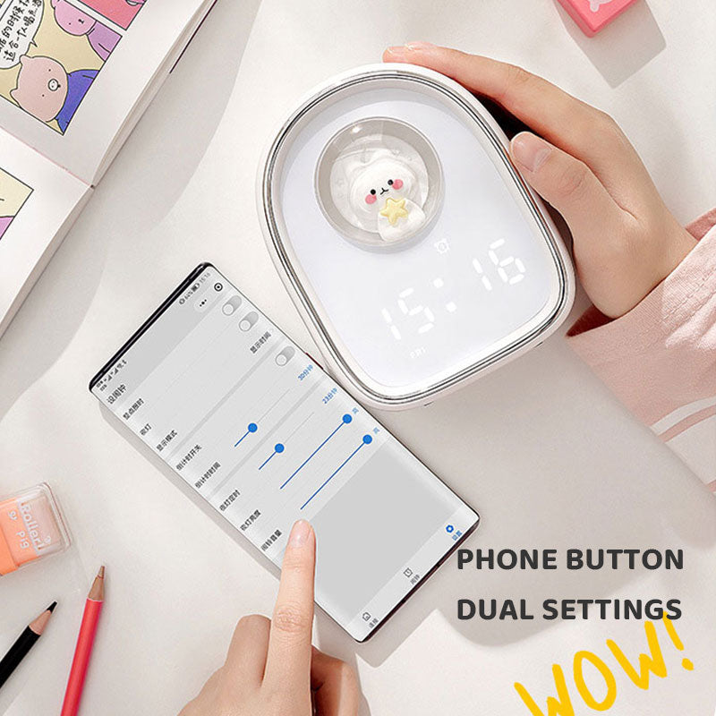 Cute Rabbit Night Light Alaram Clock