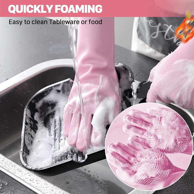 Multipurpose Silicone Hand Gloves for Cleaning and Dishwashing