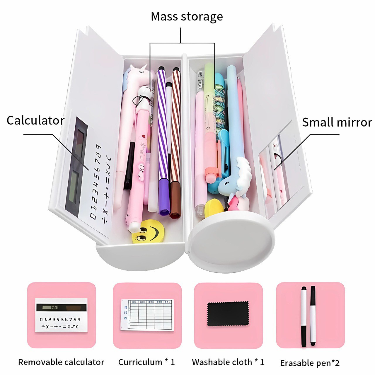 Durable Multi-Compartment Pencil Box for Kids and Adults