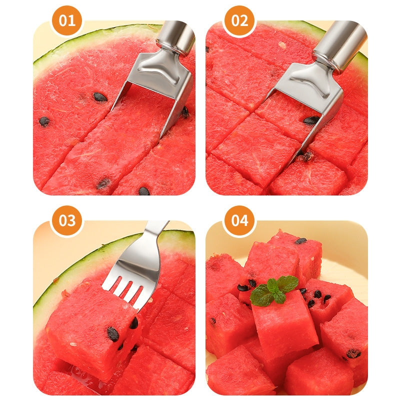 Handle Watermelon Cutter with Fork for Easy Serving