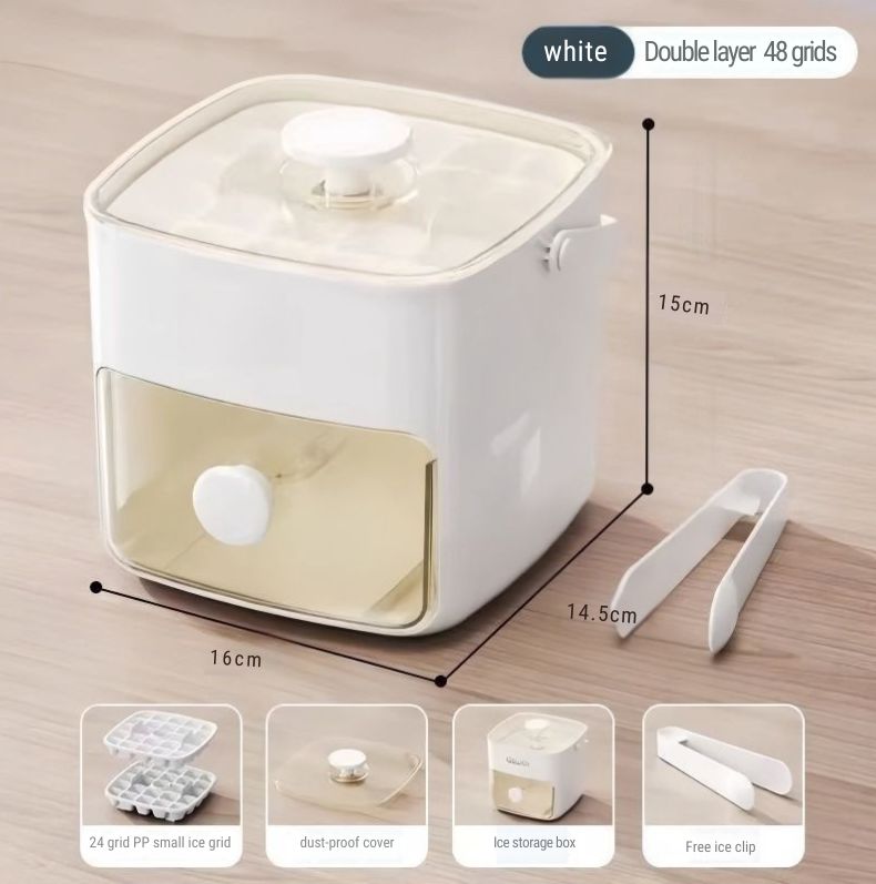 Large-Capacity Ice Bucket Mold – Easy-Release, Food-Grade Plastic with Grinding Tool