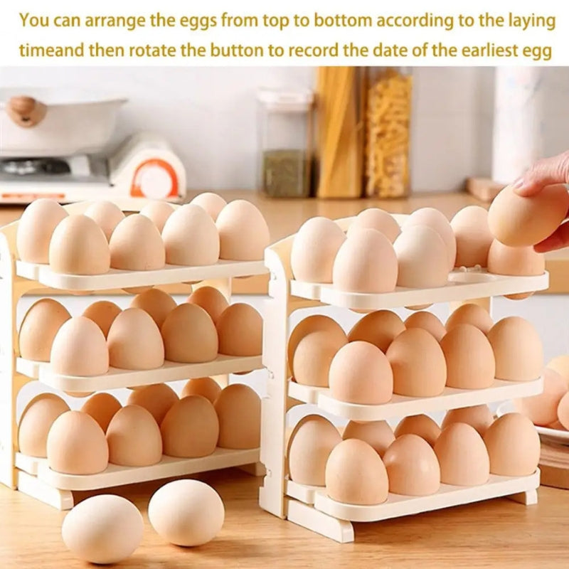Space-Saving Egg Rack for Fridge and Countertop Organization