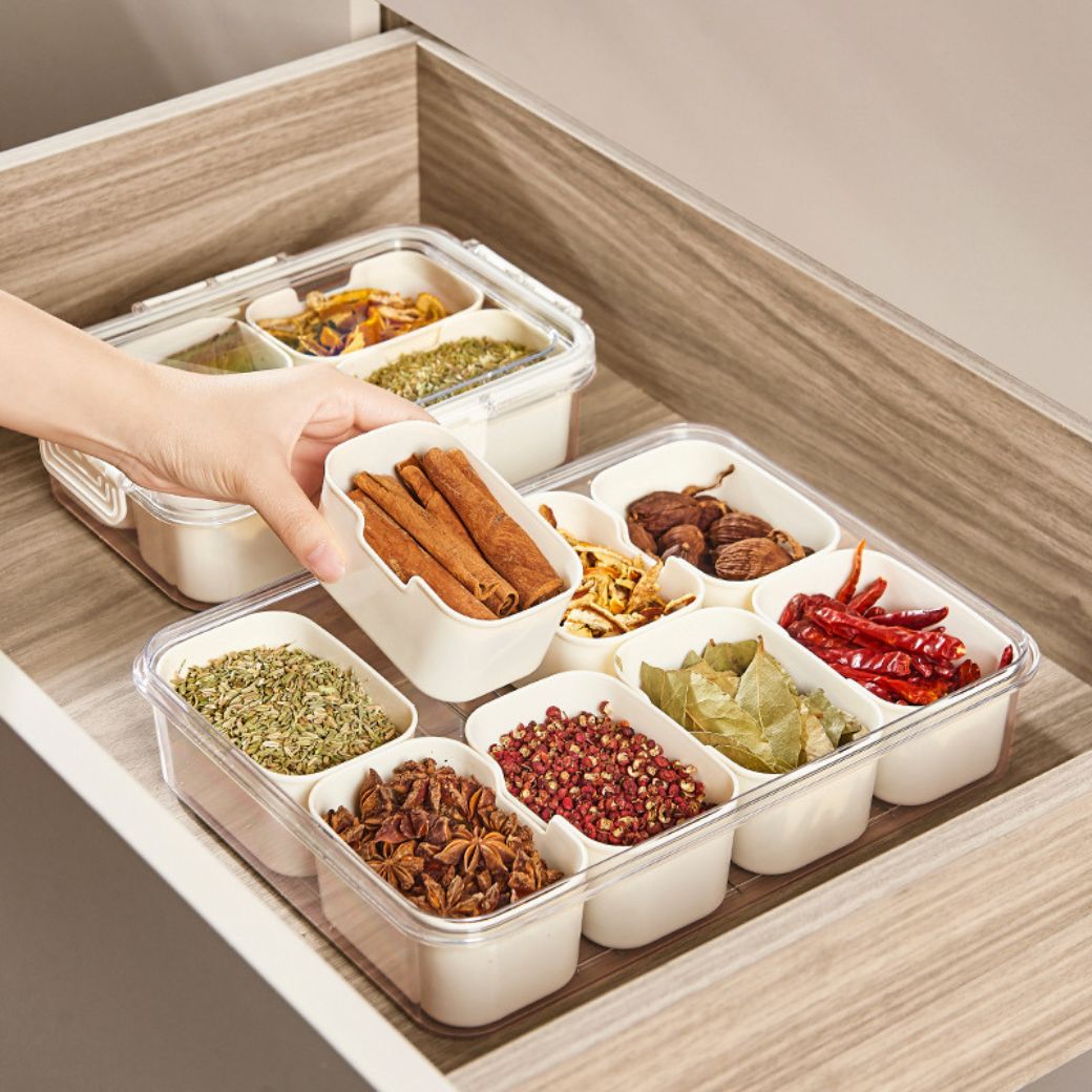 Snackle Storage Box – 8-Compartment Portable Snack Tray with Removable Dividers