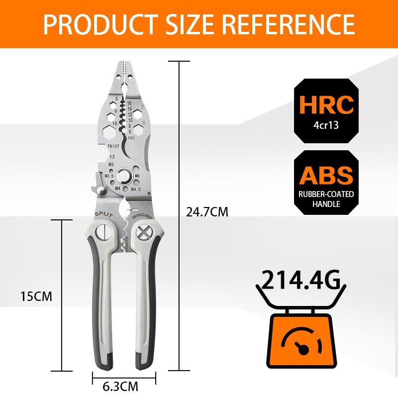 Multi-Function Combination Pliers for Wire Stripping and Cutting