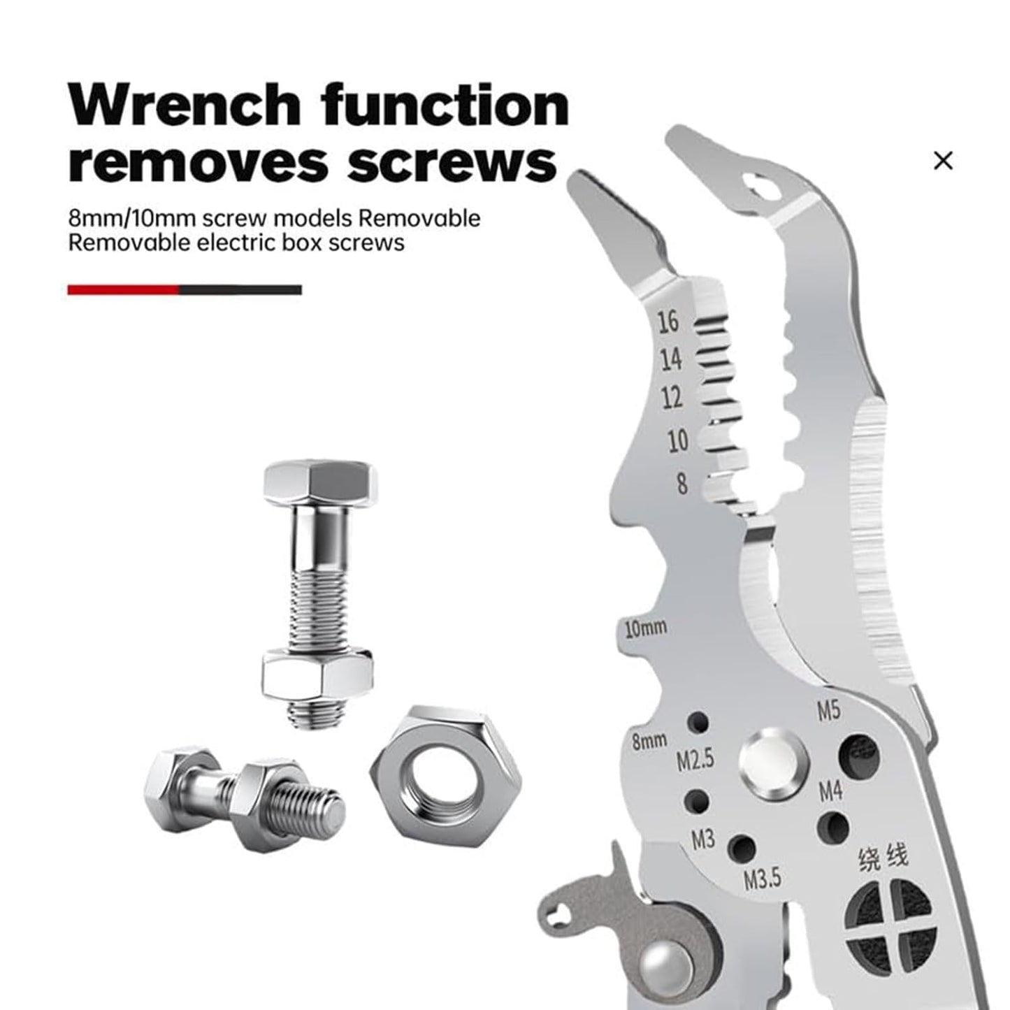 Multifunctional Elbow Pliers for Wire Stripping, Cutting, and Winding