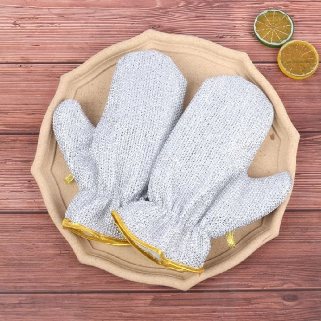 Thickened Reusable Scrubbing Gloves for Kitchen and Household Use