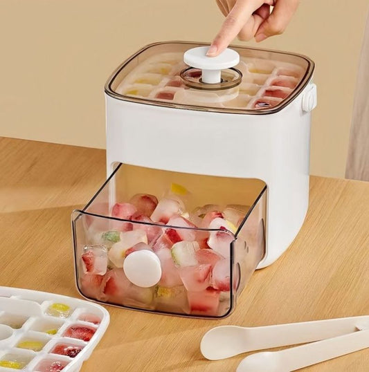 Large-Capacity Ice Bucket Mold – Easy-Release, Food-Grade Plastic with Grinding Tool