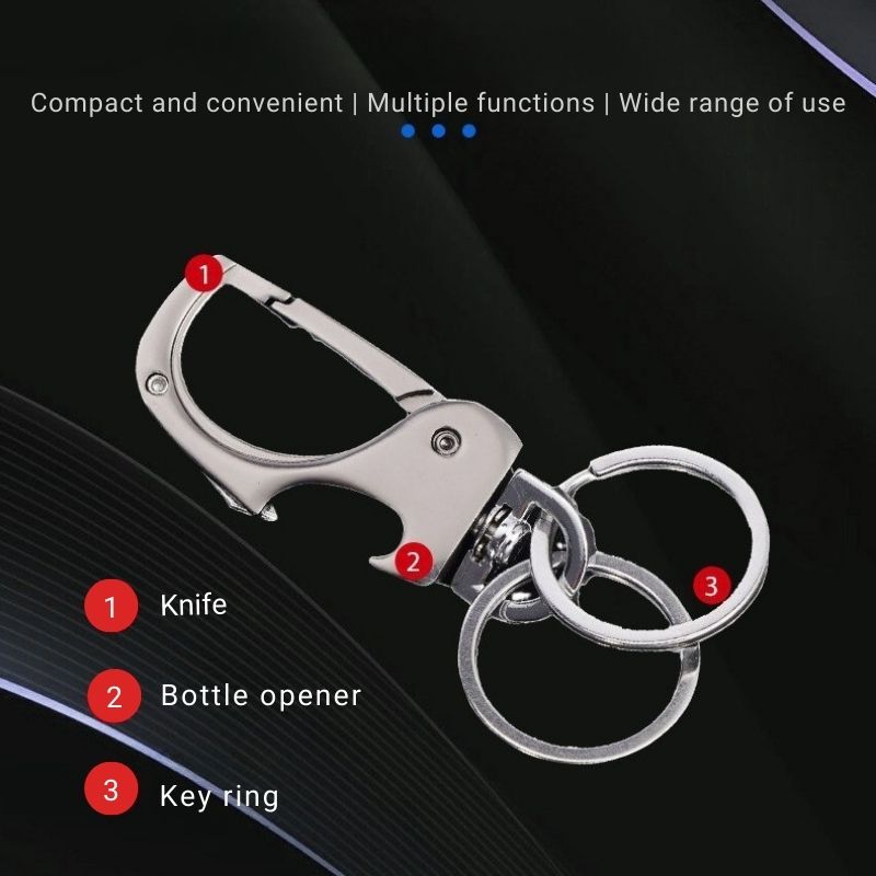 Compact Key Chain with Foldable Mini Knife