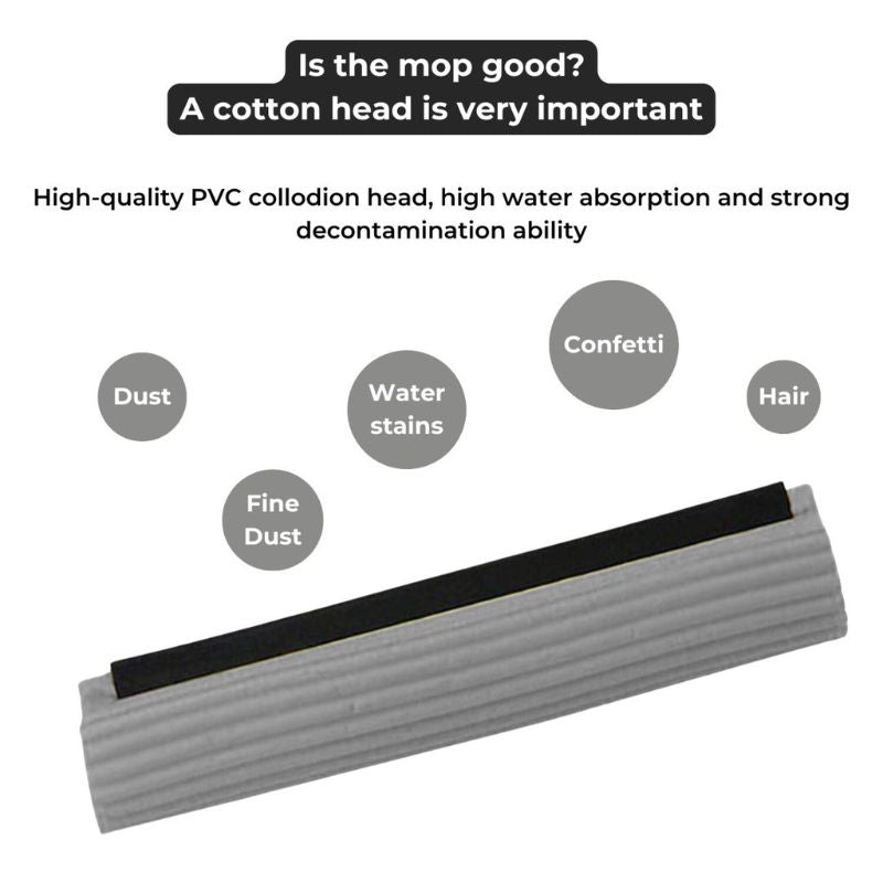 Dry Sponge Mop with Extendable Handle for Easy Cleaning