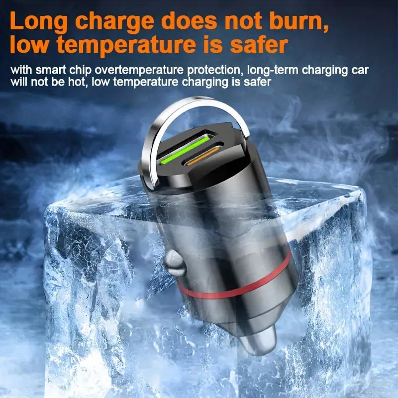 Metal Car Charger – Dual USB Fast Charging