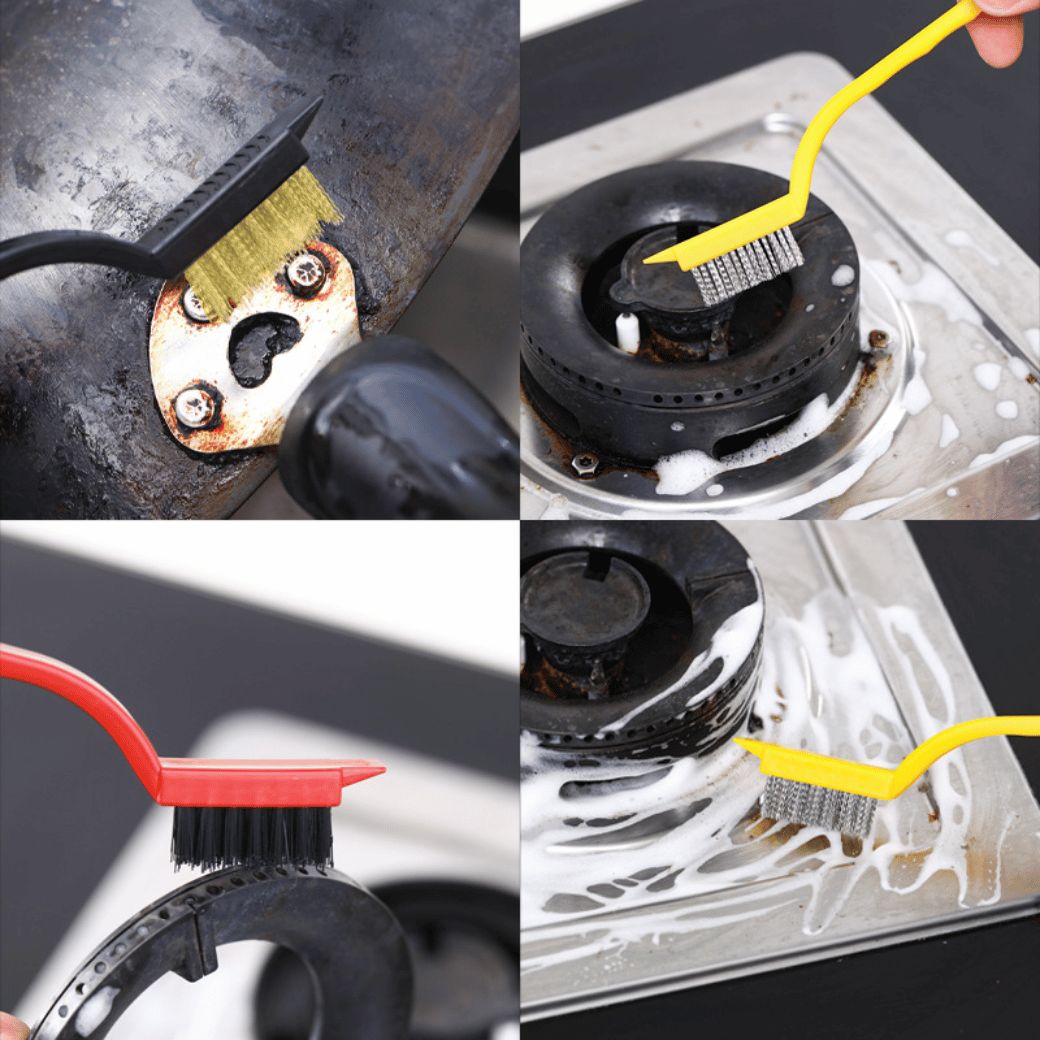 Gas Cleaner Brush Set for Efficient Stove Cleaning (3 Pcs)