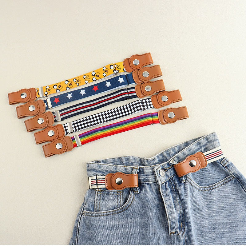 Buckle-Free Elastic Belt – Adjustable & Comfortable Waistband Kids & Adult