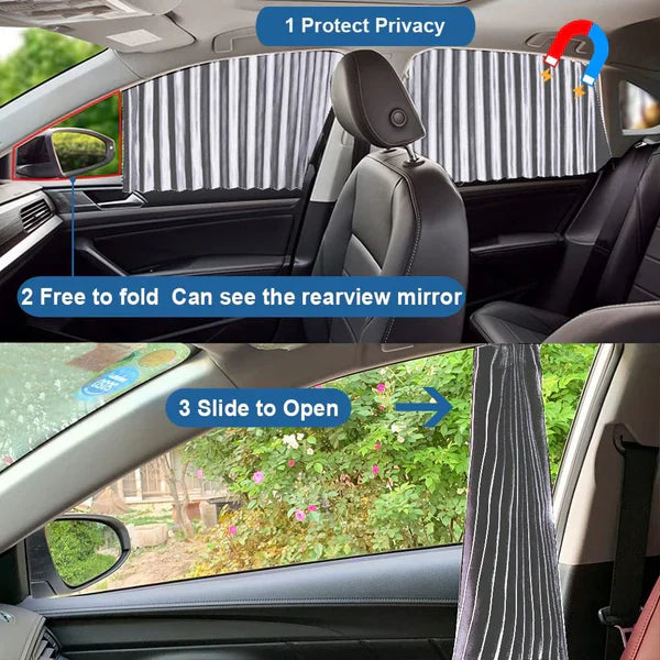 Magnetic Car Window Curtain | Heat & Sunshade Protection (4 Pcs)