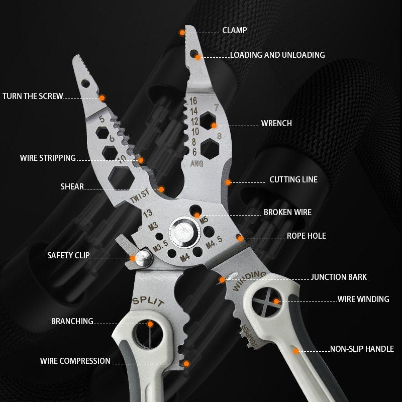 Multi-Function Combination Pliers for Wire Stripping and Cutting