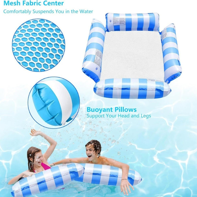 Inflatable Four-Tube Water Floating Bed for Ultimate Pool Comfort
