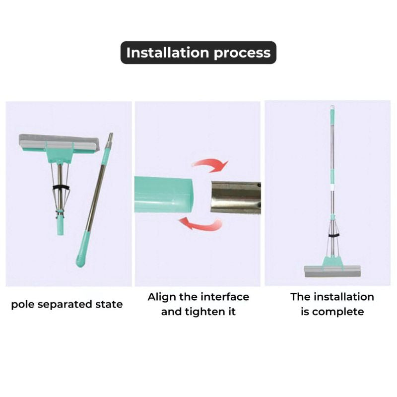 Dry Sponge Mop with Extendable Handle for Easy Cleaning