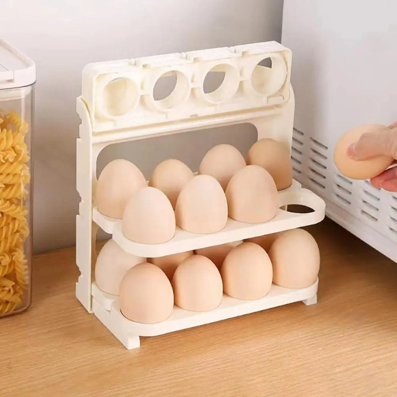 Space-Saving Egg Rack for Fridge and Countertop Organization