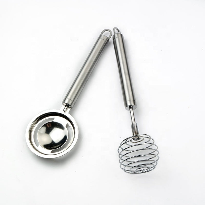 Manual Stainless Steel Whisk for Effortless Egg Beating