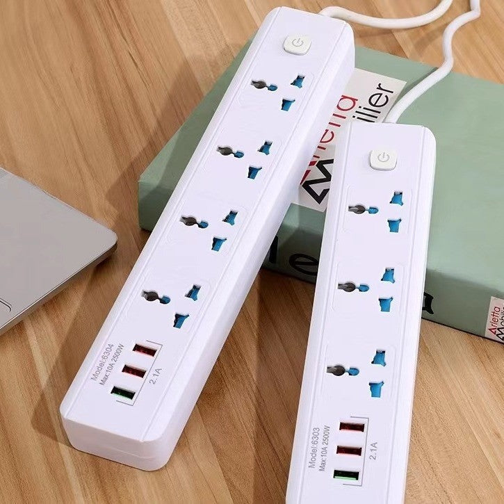 4-Port Universal Plug Adapter for Travel and Home Use