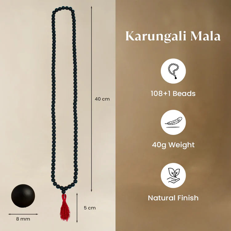 🕉️ Karungali Mala (Black Turmeric Rosary) – Original with Lab Certificate | Z-Mart