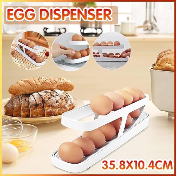 Automatic Rolling Egg Dispenser & Storage Container - Holds 15 Eggs ( Buy 1 Get 1 )
