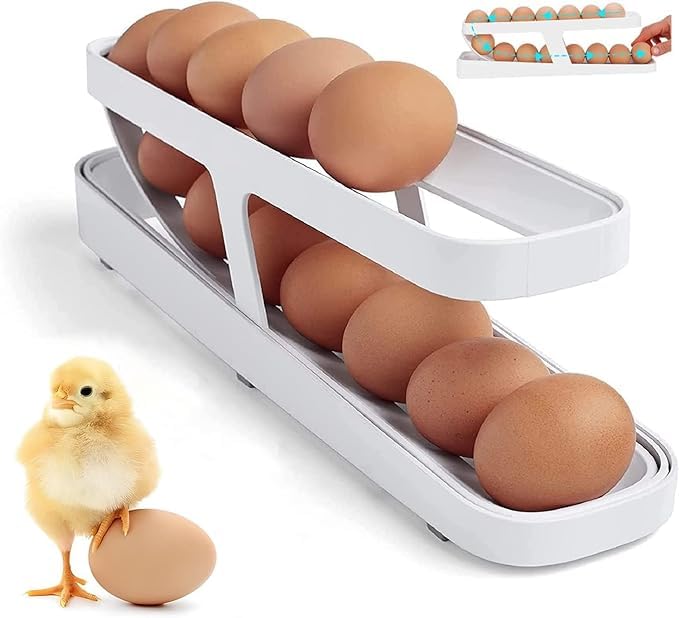 Automatic Rolling Egg Dispenser & Storage Container - Holds 15 Eggs ( Buy 1 Get 1 )