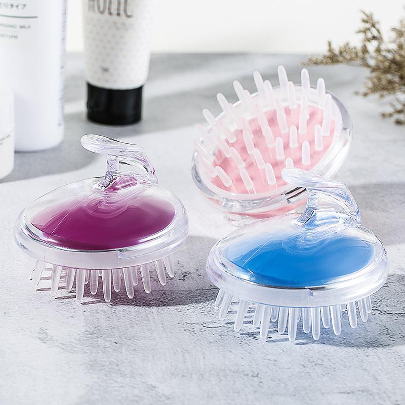 Crystal Transparent Silicone Scalp Massage Shampoo Brush