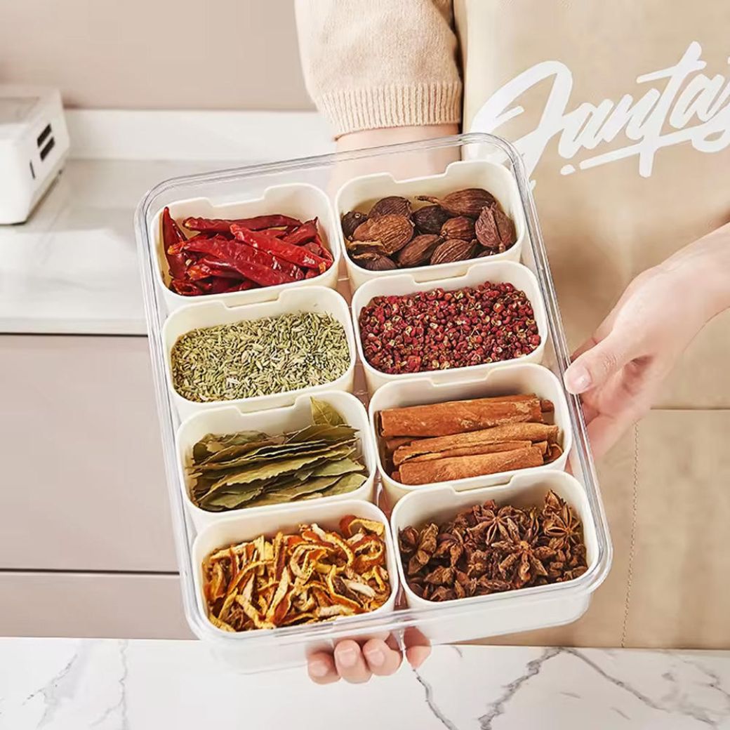 Snackle Storage Box – 8-Compartment Portable Snack Tray with Removable Dividers