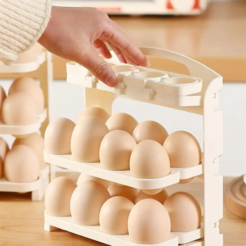 Space-Saving Egg Rack for Fridge and Countertop Organization