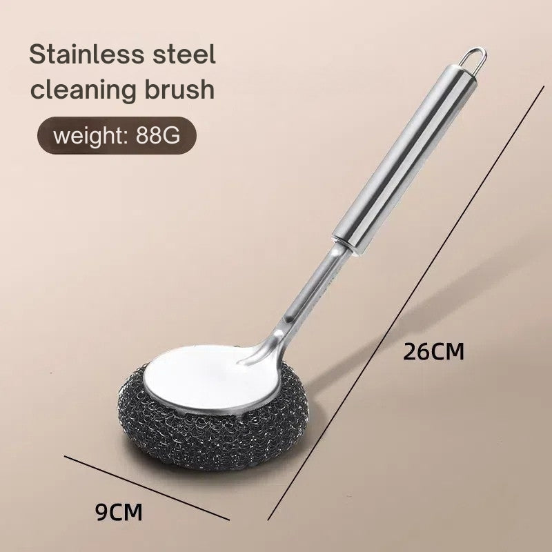 Stainless Steel Cleaning Brush with Tight Steel Wire Ball